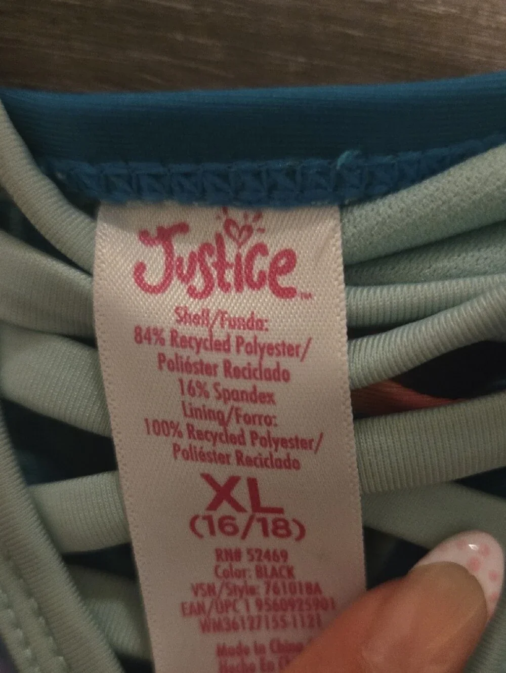 Kids top with Justice label
